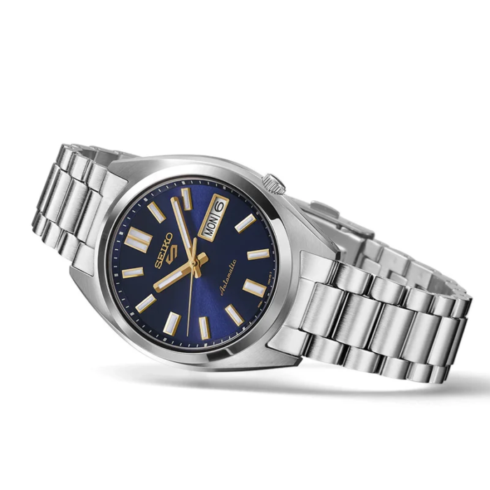 Seiko 5 Sports Automatic Blue Dial Silver Steel Strap Watch for Men - SRPL55K1 - Image 4